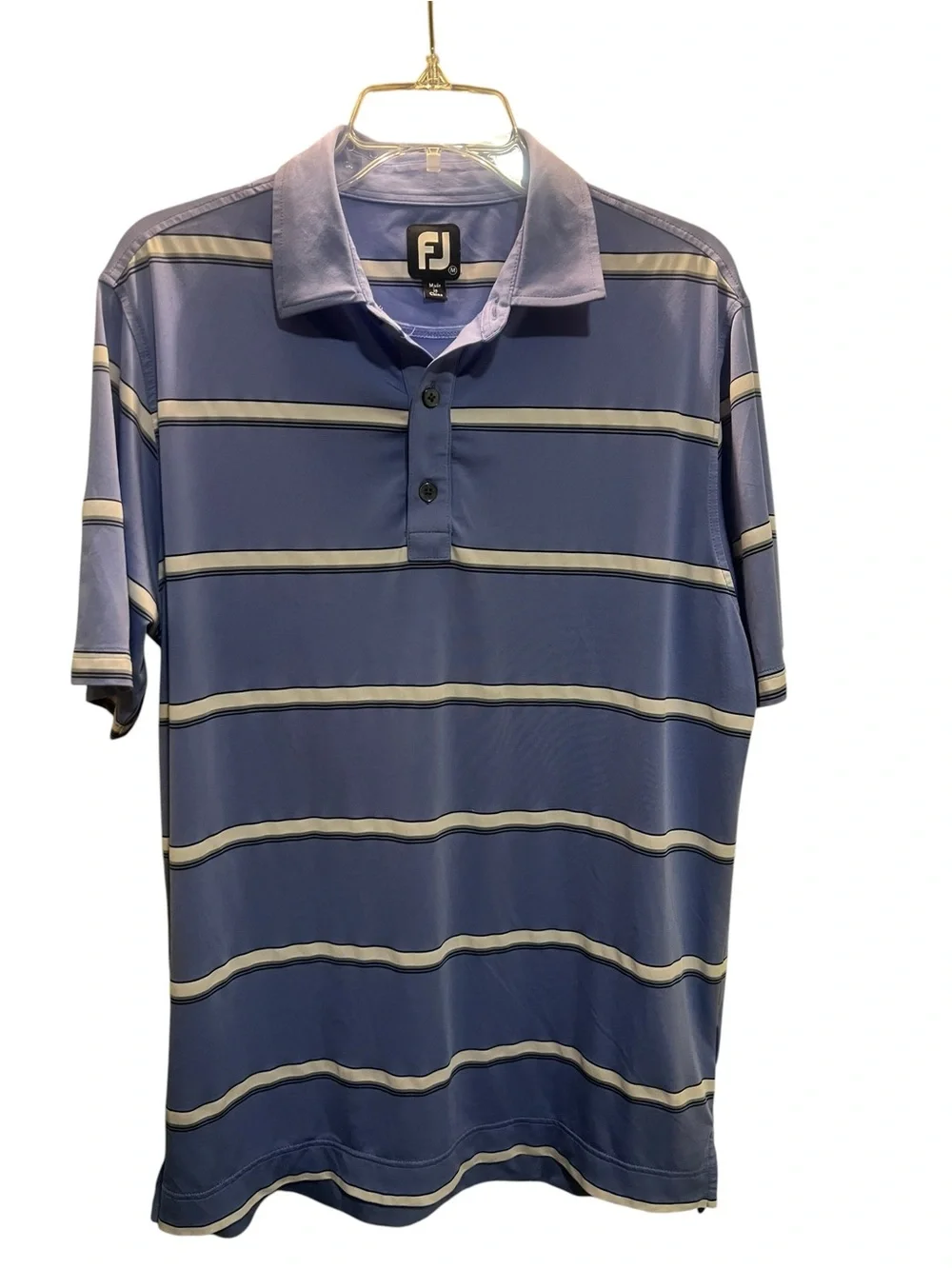 FootJoy Lavender Blue Horizontal Stripe Polo
